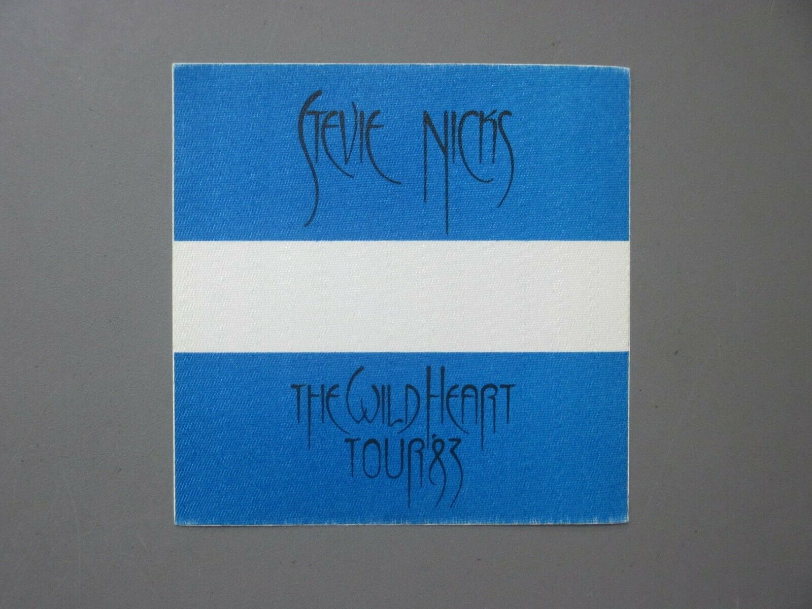 Stevie Nicks Satin Cloth Backstage Pass Sticker Wildheart Tour '83 Blue & White!