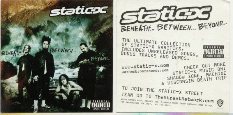 Static-x Beneath Between Beyond Promo Sticker / Decal