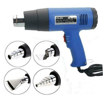 1500w Heat Gun Hot Air Wind Blower Dual Temperature + 4 Nozzles Power Heater New